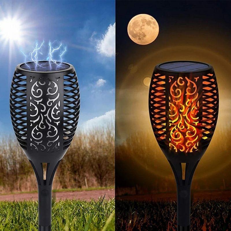 Solar tuinverlichting op zonne-energie - Warm LED licht - Waterdicht - Zwart