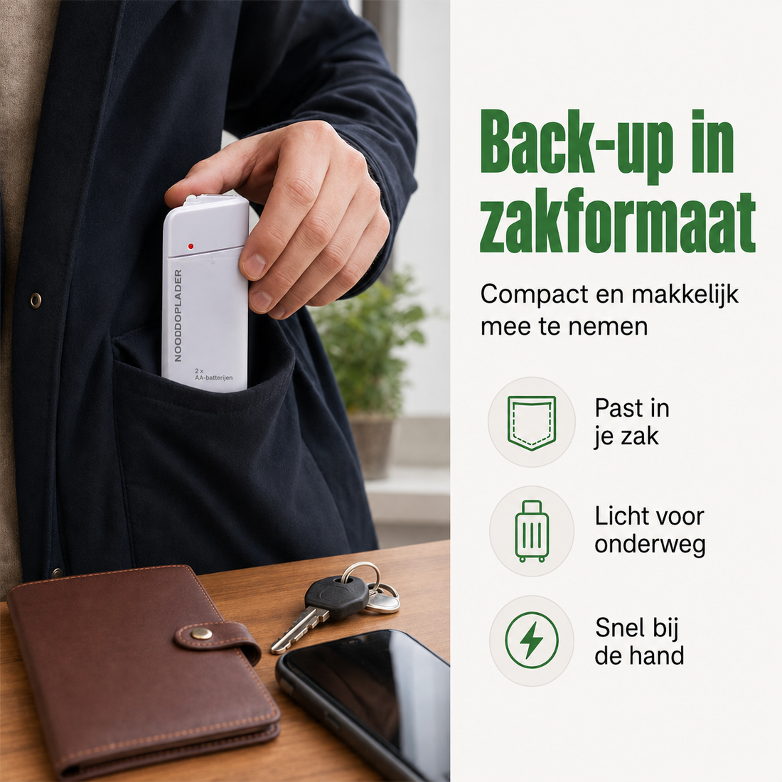 Emergo Nood-powerbank met oplader