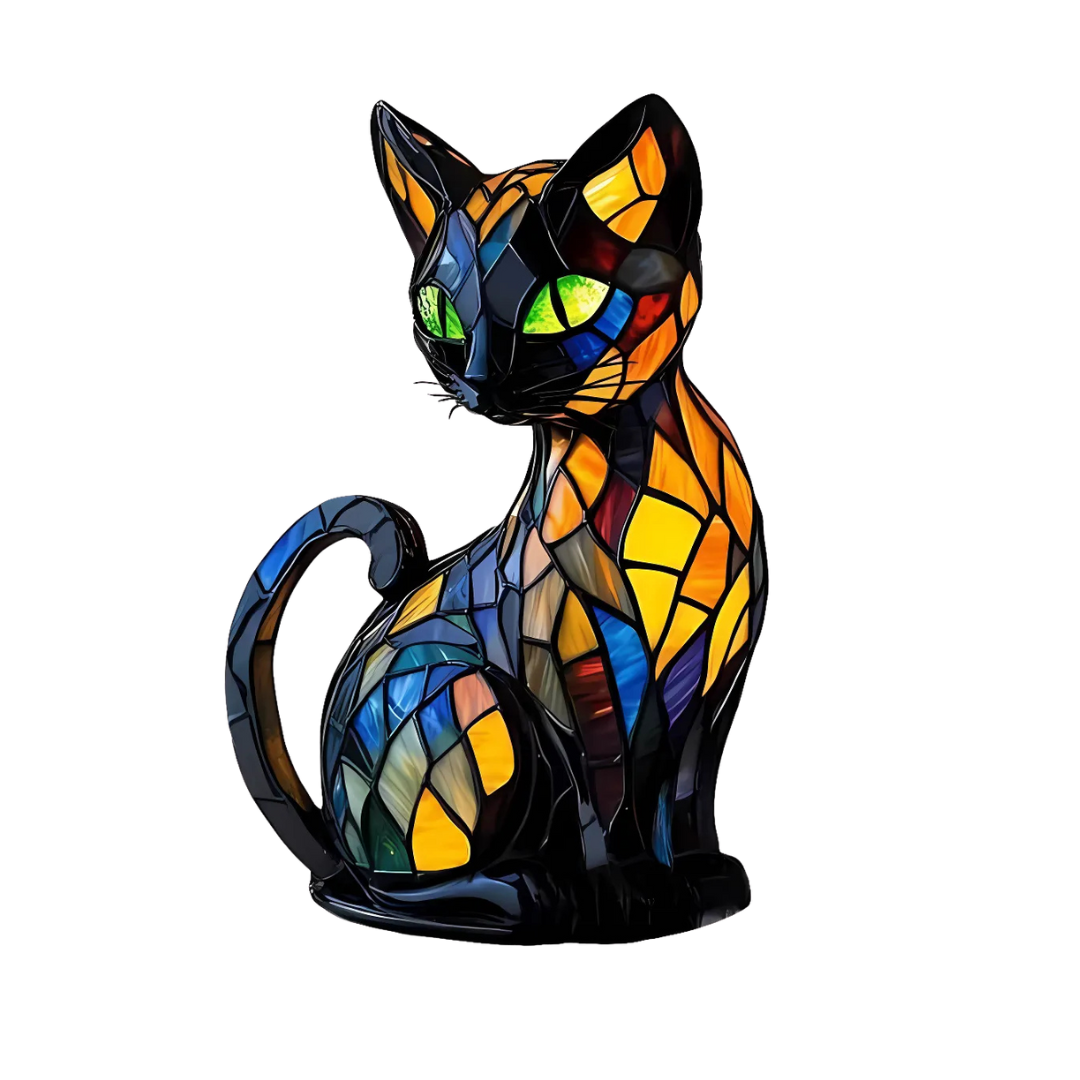 Lichtbeestje handgemaakte lichtgevende kattenlamp die harten laat stralen