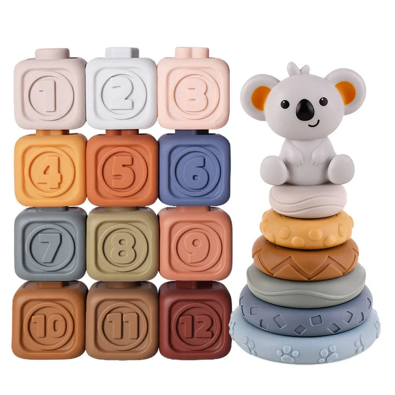Koala Cubes - Tandvriendelijke toren - Bijtring speelgoed