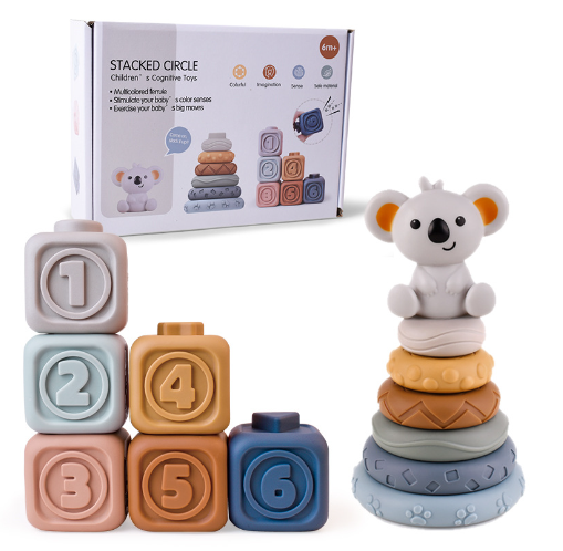 Koala Cubes - Tandvriendelijke toren - Bijtring speelgoed