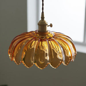 Elegante Glazen Bloem Hanglamp voor Slaapkamer