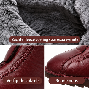 Bootzip Waterdichte, antislip enkellaarzen van leer voor dames met ritssluiting