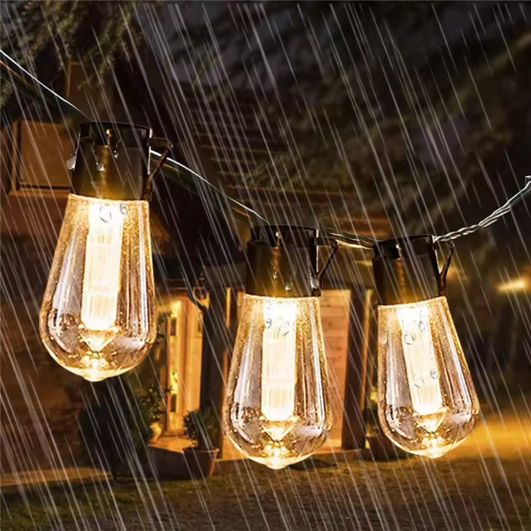 CampGlow VintageLights – Solar LED Lichterkette Outdoor waterdicht