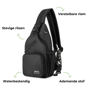 Dames Crossbody Tas - Canvas Outdoor Schoudertas met Meerdere Draagopties