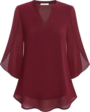 Anja - Chiffon A-lijn blouse
