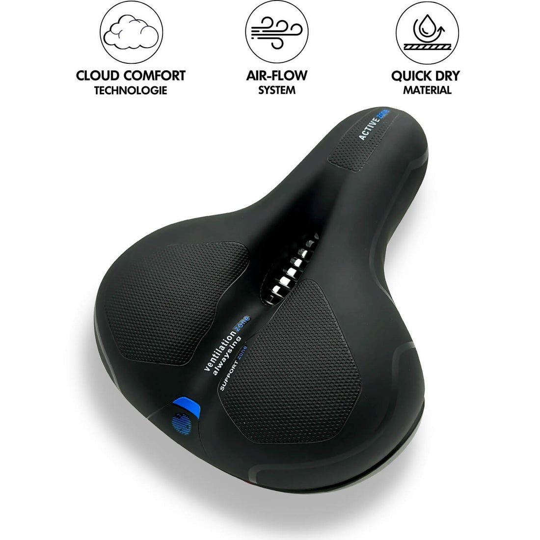 RideWell Pro – Comfortabel Ergonomisch Fietszadel met Schokabsorptie voor Onbezorgd Fietsplezier