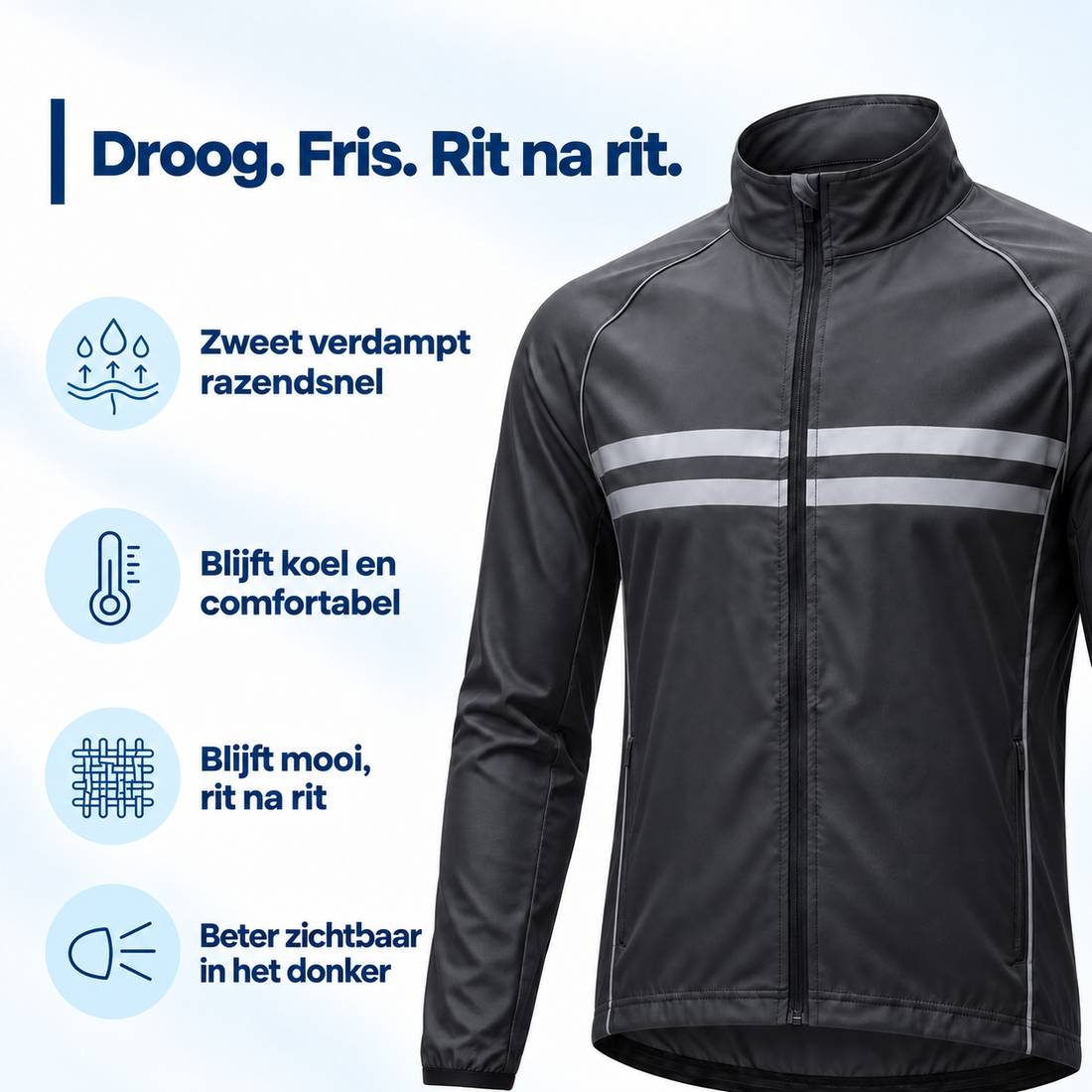Javier Reflecterend Fietsjack – Winddicht en Lichtgewicht