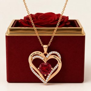 Ketting voor je Vrouw met Gravure “Ik Hou Van Je, Mijn Vrouw” - Verguld met 18K Goud