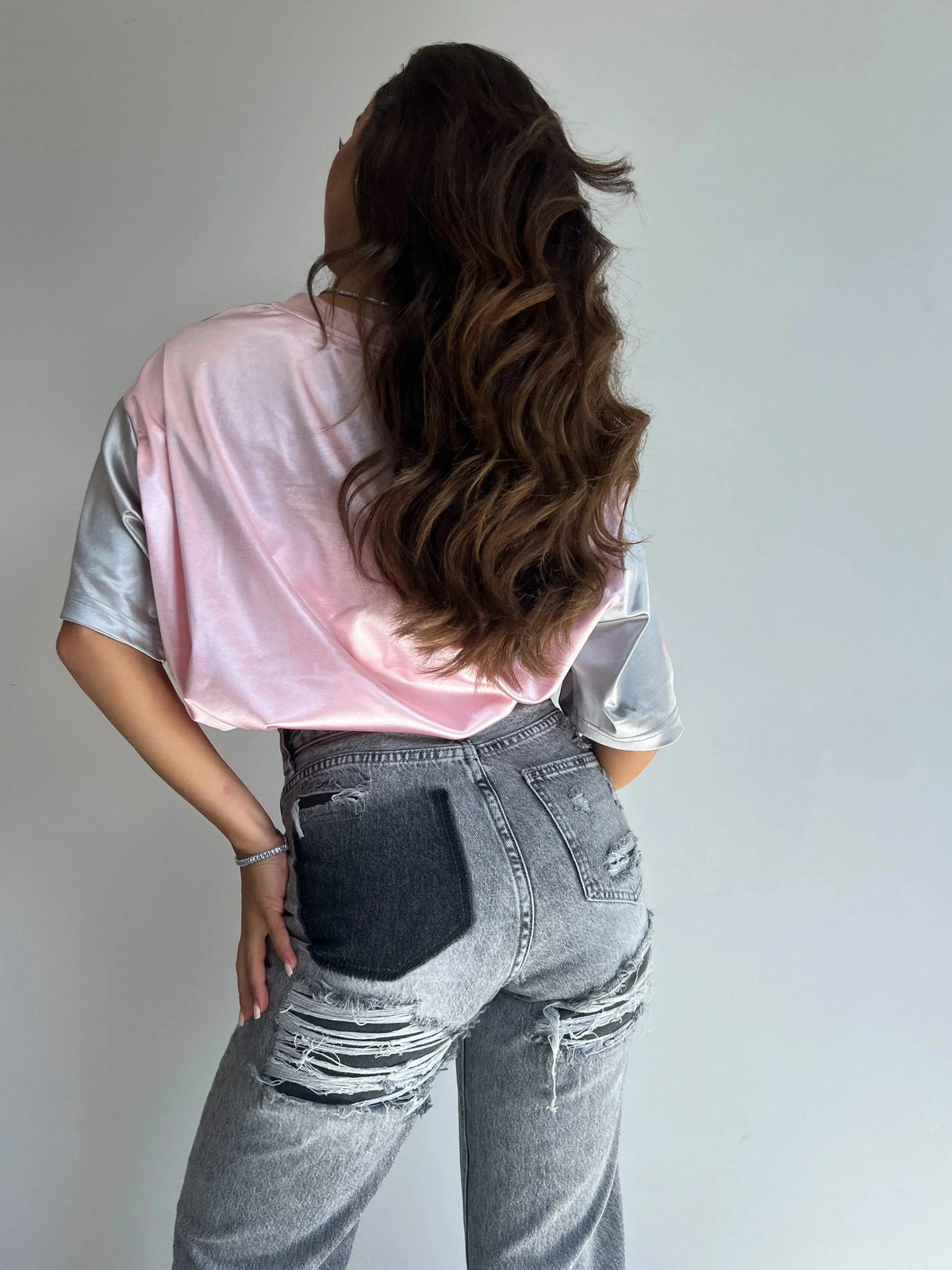 Hoge Taille Jeans | Ripped | Grijs | Jeans met Rechte Pijpen | Damesjeans