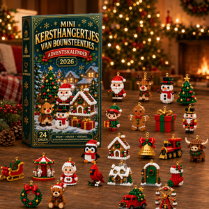 24-daagse Mini Kerstornament Adventskalender | 24 unieke, feestelijke bouwbare ontwerpen met ophanglusjes: perfect voor het versieren van kerstbomen, kransen en feestelijke displays