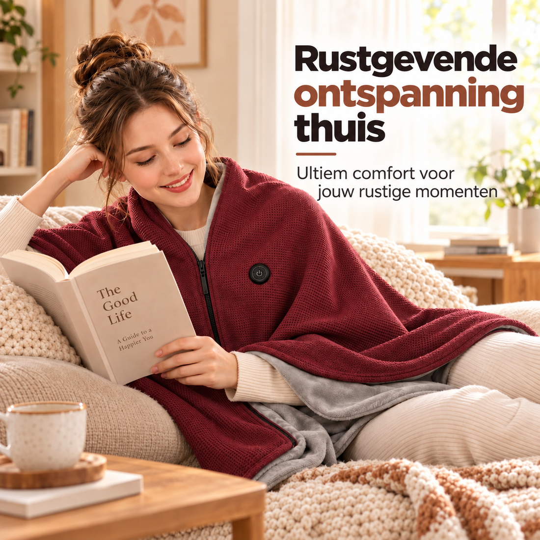 Warmsnug USB-elektrische verwarmde deken, omslagdoek en schouderwikkel