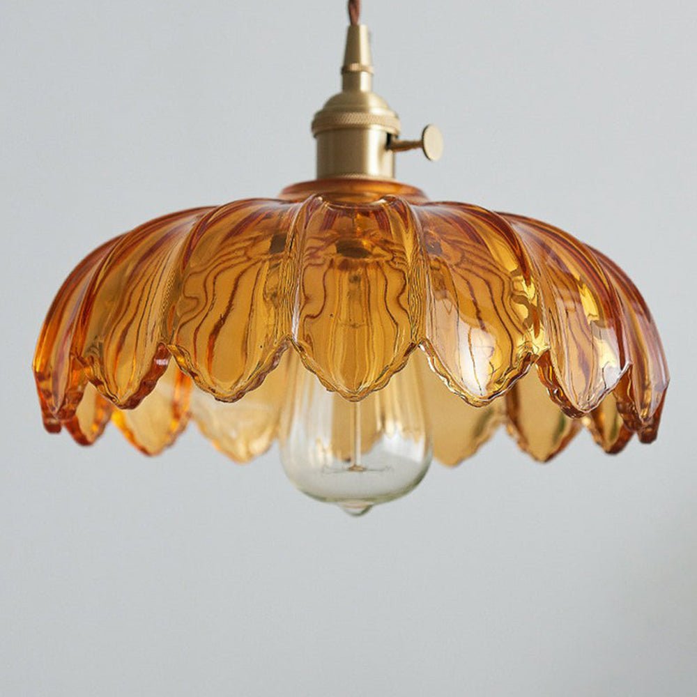 Elegante Glazen Bloem Hanglamp voor Slaapkamer
