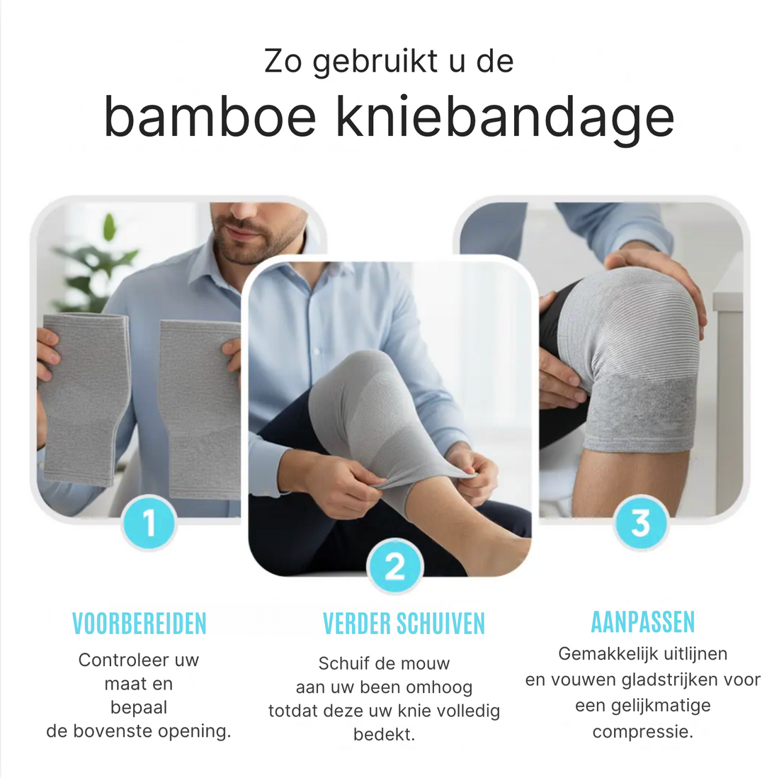 KneeAid Directe pijnverlichting & natuurlijk herstel, Ondersteunt je knieën en vermindert de druk.