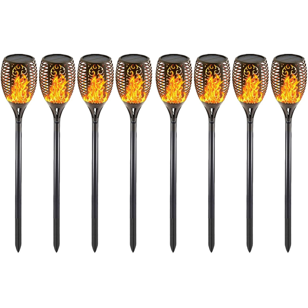 Solar tuinverlichting op zonne-energie - Warm LED licht - Waterdicht - Zwart
