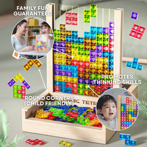 Ecoblock Tetris Board - Houten puzzels voor kinderen en volwassenen - duurzame hersentraining leuk