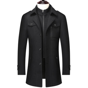 Coatway Winterjas van een wolmix, met dubbele kraag en klassieke Britse stijl