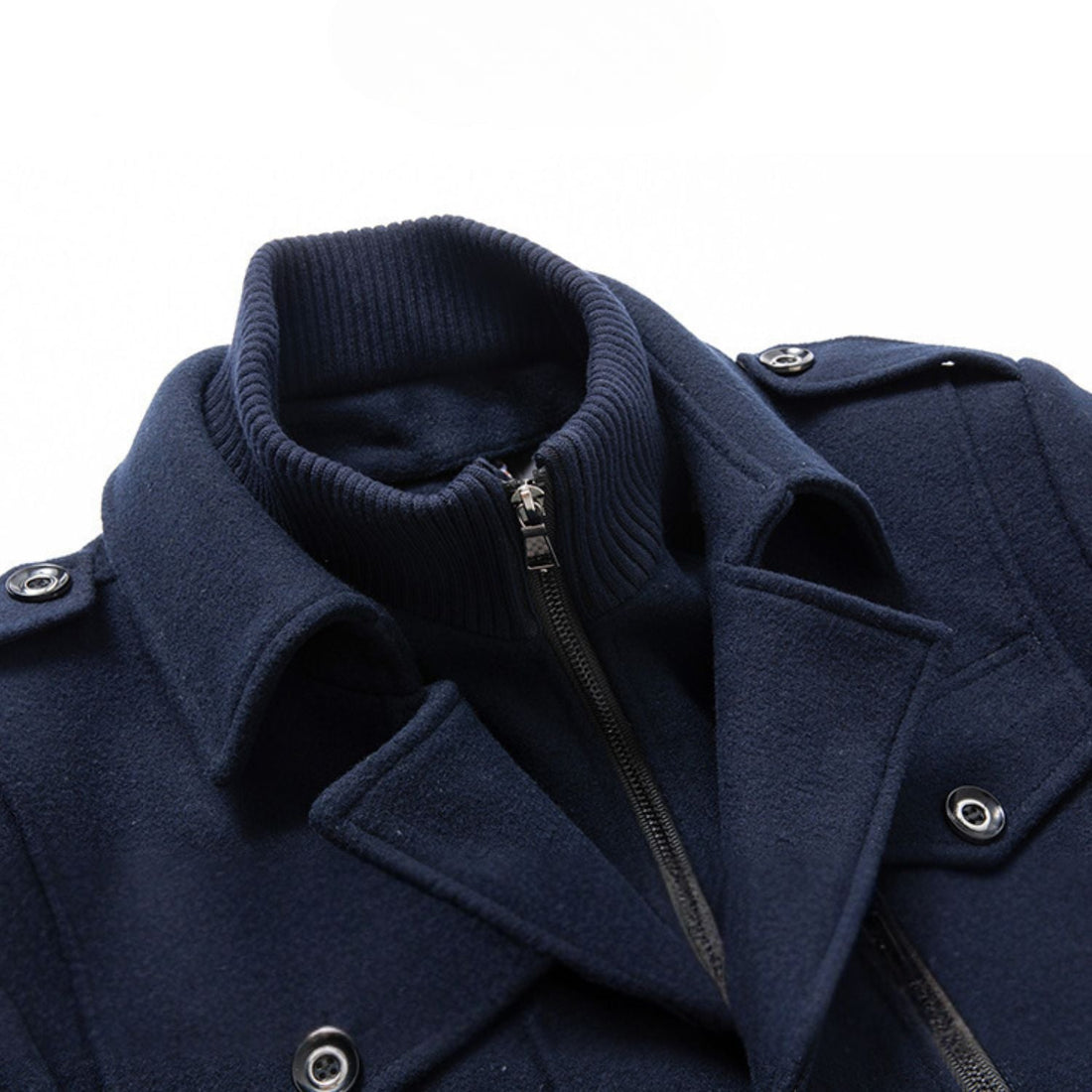Coatway Winterjas van een wolmix, met dubbele kraag en klassieke Britse stijl