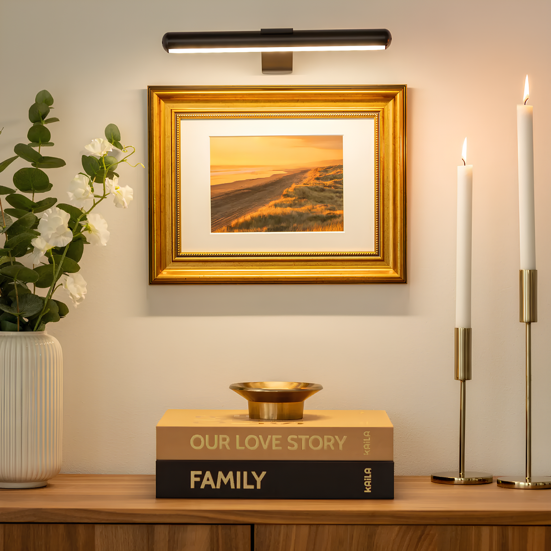 ArtGlow Draadloze LED Schilderijverlichting – Oplaadbare Wandlamp met Afstandsbediening, Dimbaar Licht