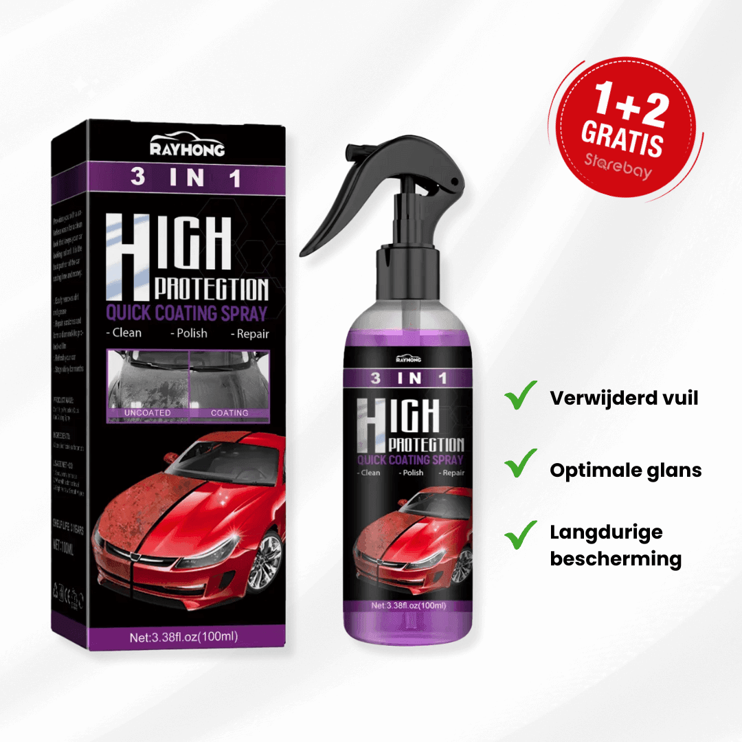 AutoGlanz - 3-in-1 Nano Keramische Coating Spray | 1+2 Gratis