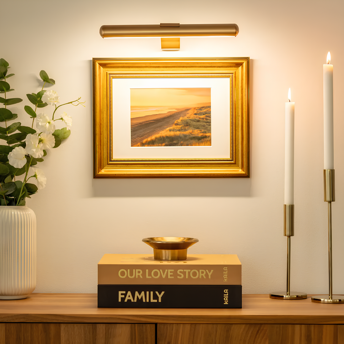 ArtGlow Draadloze LED Schilderijverlichting – Oplaadbare Wandlamp met Afstandsbediening, Dimbaar Licht