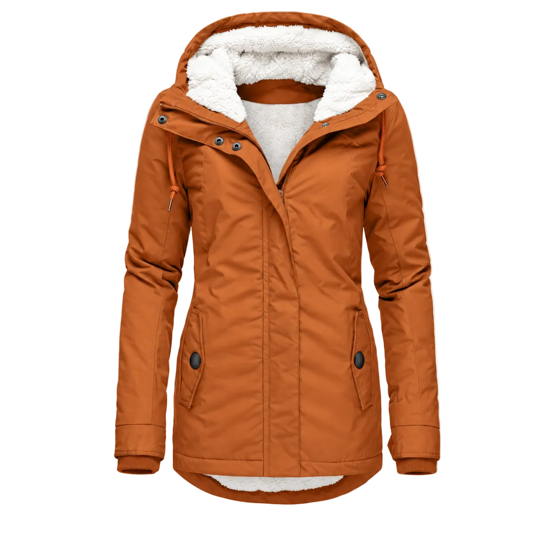 Dames Lange Waterdichte Winterjas – Met Capuchon, Warme Voering, Casual voor Koud Weer