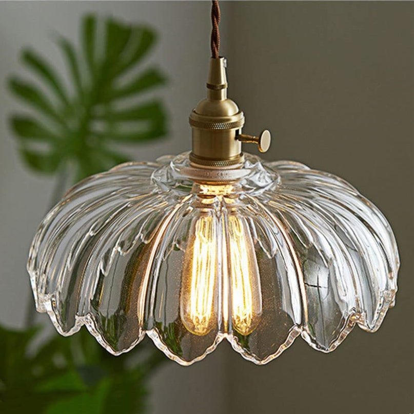 Elegante Glazen Bloem Hanglamp voor Slaapkamer