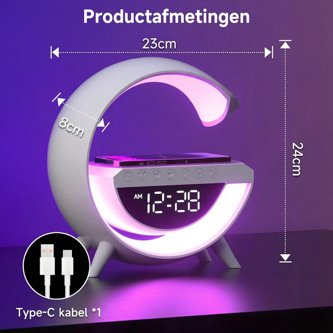 Lumora G-Type Bureaulamp met Draadloze Oplader