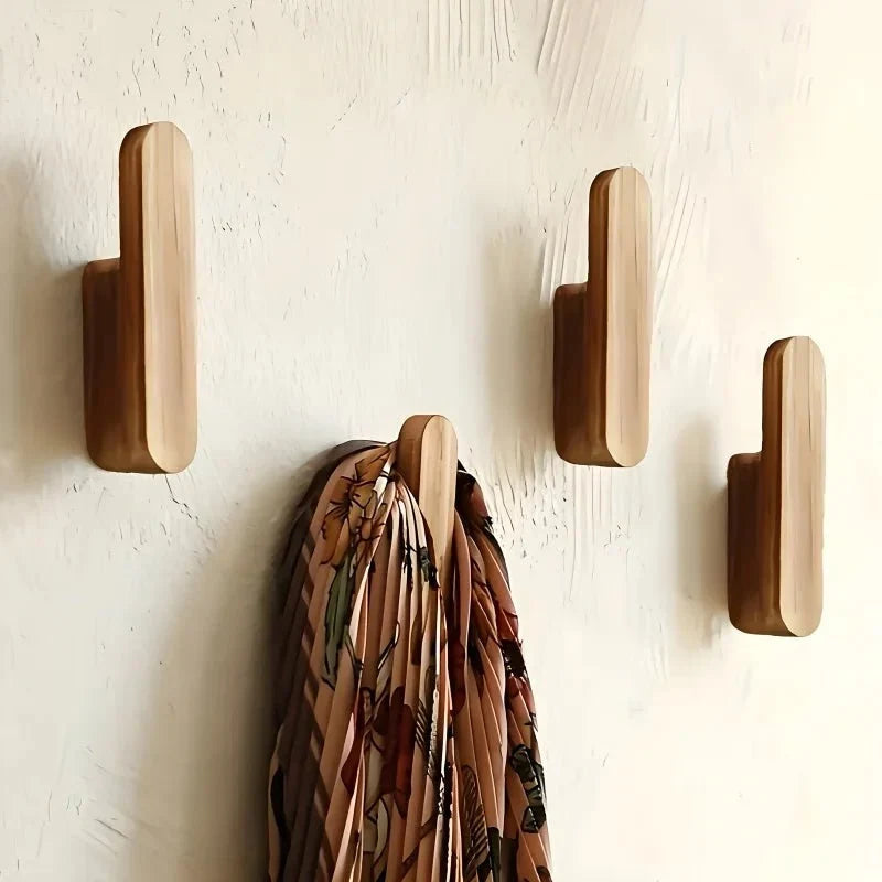 Houten Wandhaken Set van 4 Kapstokhaken