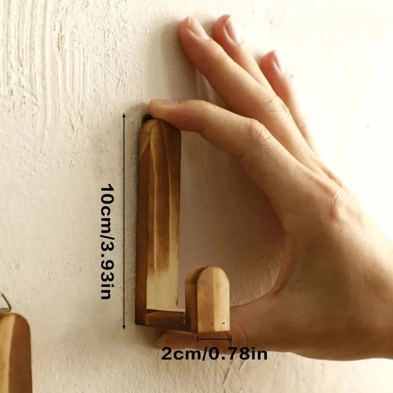 Houten Wandhaken Set van 4 Kapstokhaken