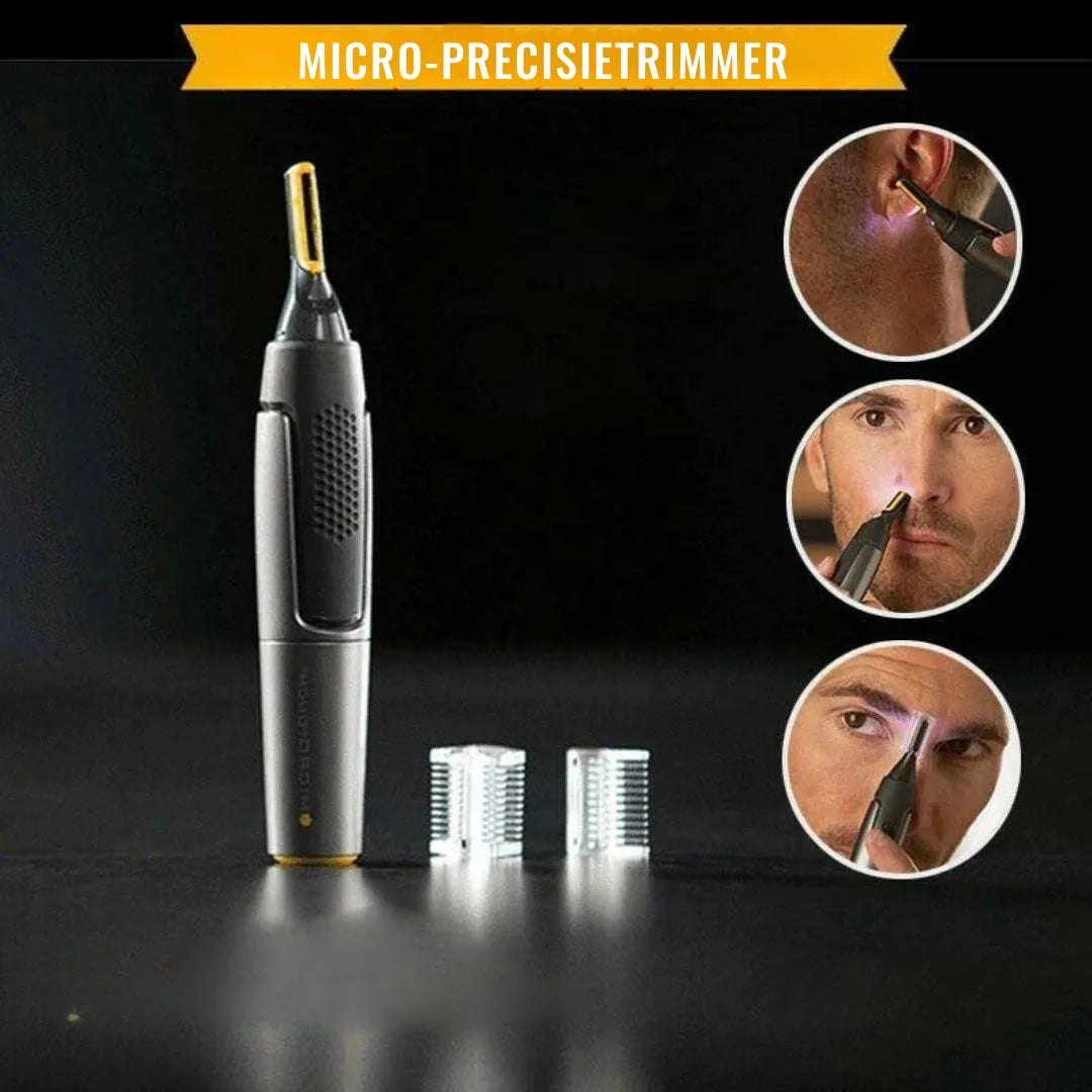 SharpTrim precisietrimmer met LED-lampje en 2 opzetkammetjes voor neus, oren en wenkbrauwen
