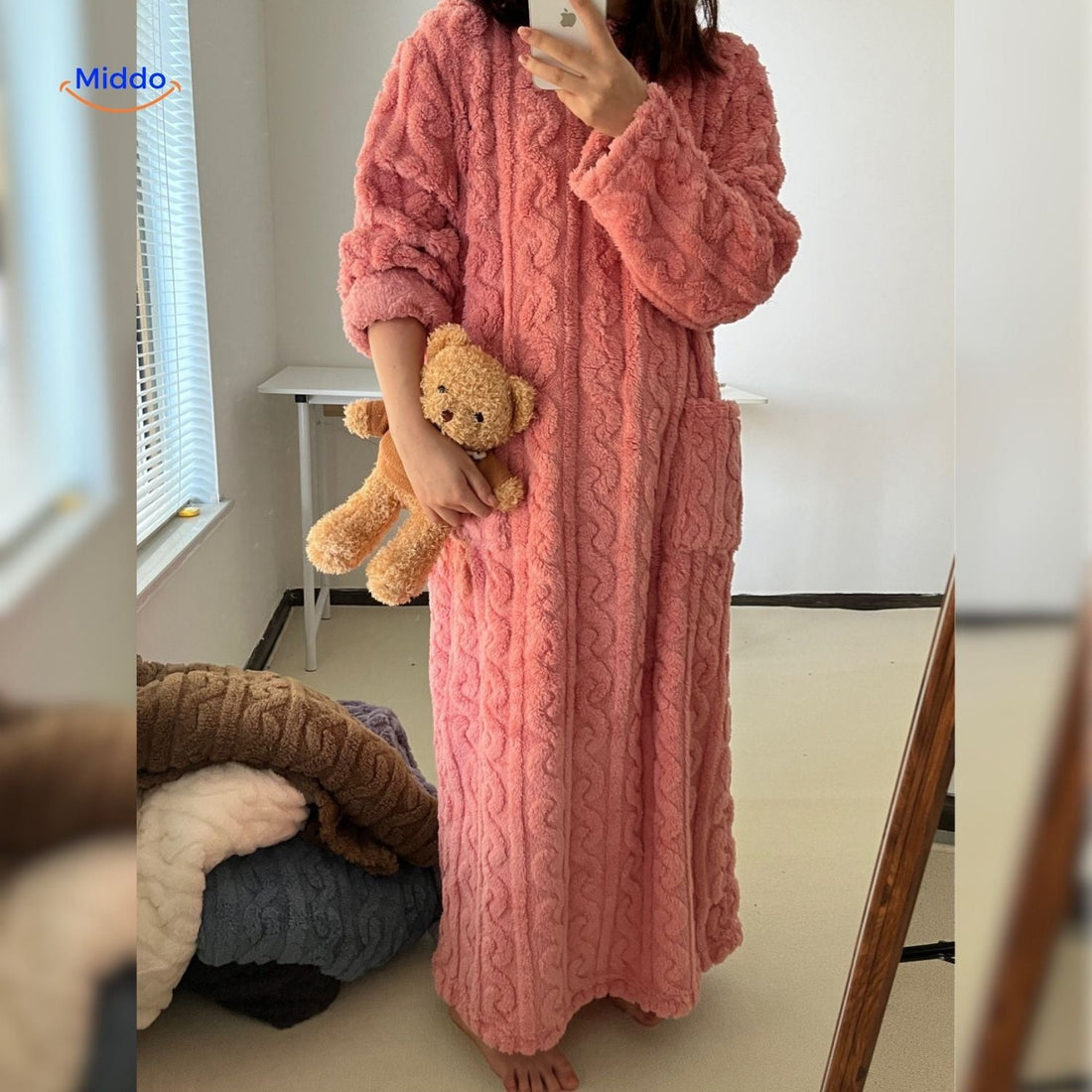 Fuzzyrobe Dekenjurk van zachte fleece, met zakken en heerlijk warm voor de winter