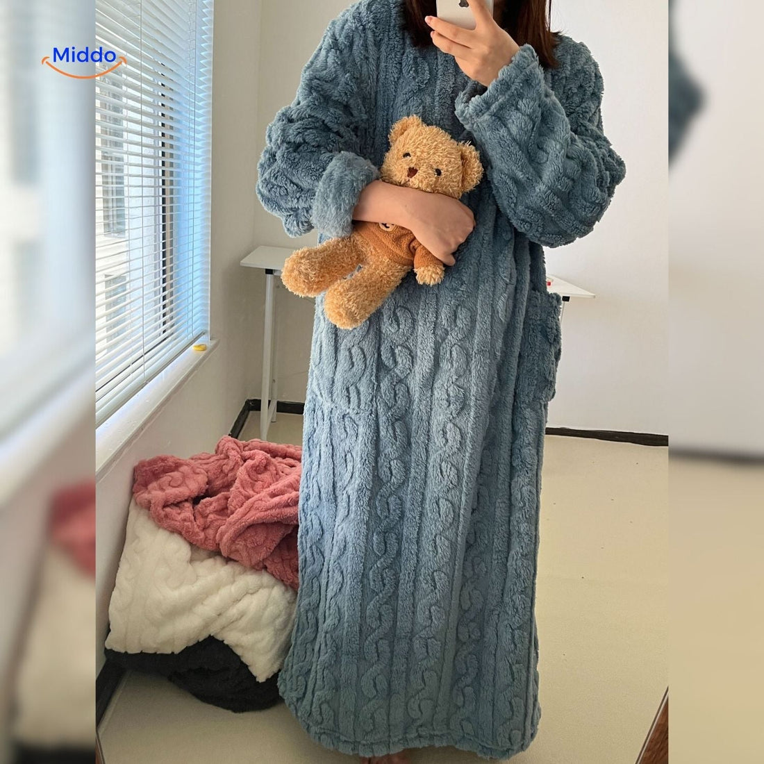 Fuzzyrobe Dekenjurk van zachte fleece, met zakken en heerlijk warm voor de winter