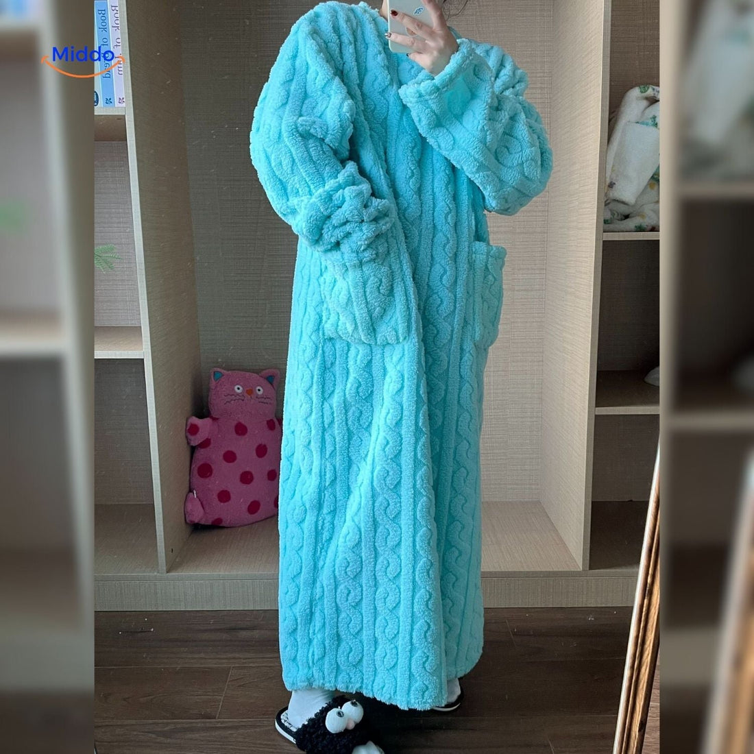 Fuzzyrobe Dekenjurk van zachte fleece, met zakken en heerlijk warm voor de winter
