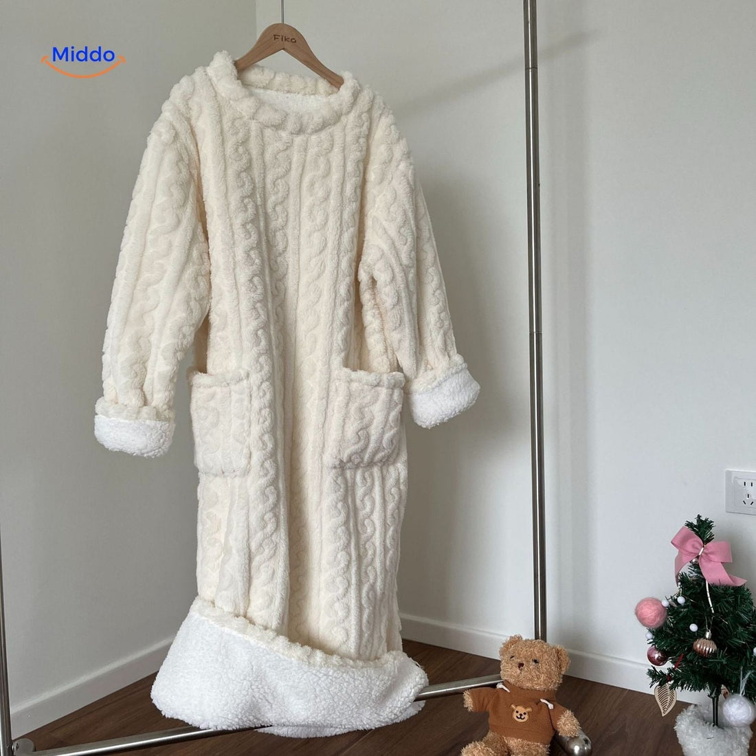 Fuzzyrobe Dekenjurk van zachte fleece, met zakken en heerlijk warm voor de winter