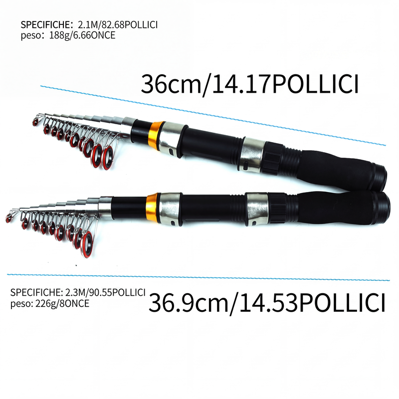 TeleReel Vishengel- en molencombinatieset met telescopische hengel
