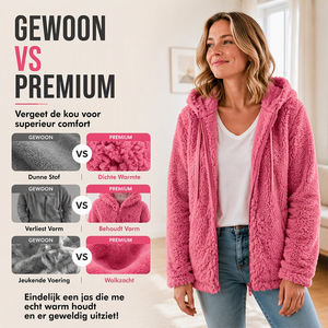 Natasja Dames Hoodie met Rits en Zachte Pluizige Stof