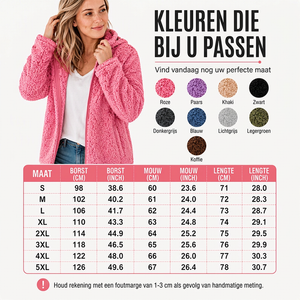 Natasja Dames Hoodie met Rits en Zachte Pluizige Stof