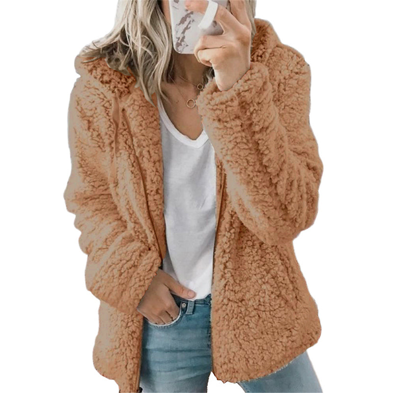 Natasja Dames Hoodie met Rits en Zachte Pluizige Stof