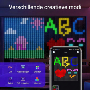 Lichtify | Van gewone lichtjes naar een spectaculaire lichtshow! Teken patronen, voeg tekst of foto's toe en laat de kleuren dansen op de muziek – waterdicht & USB-gevoed!
