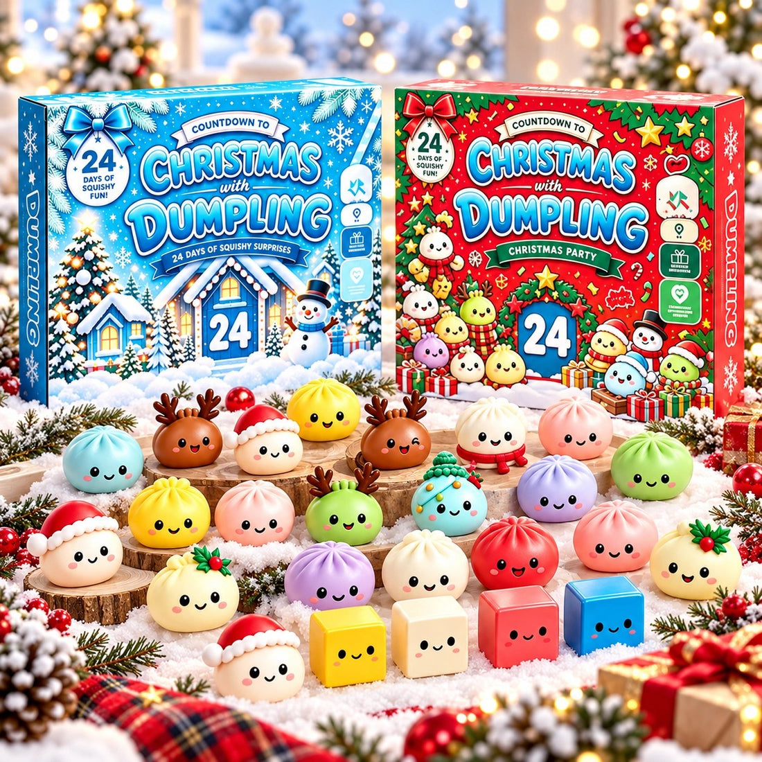 Snoobies Squishies Adventskalender - 24 Kerst Squishies In 3 Varianten