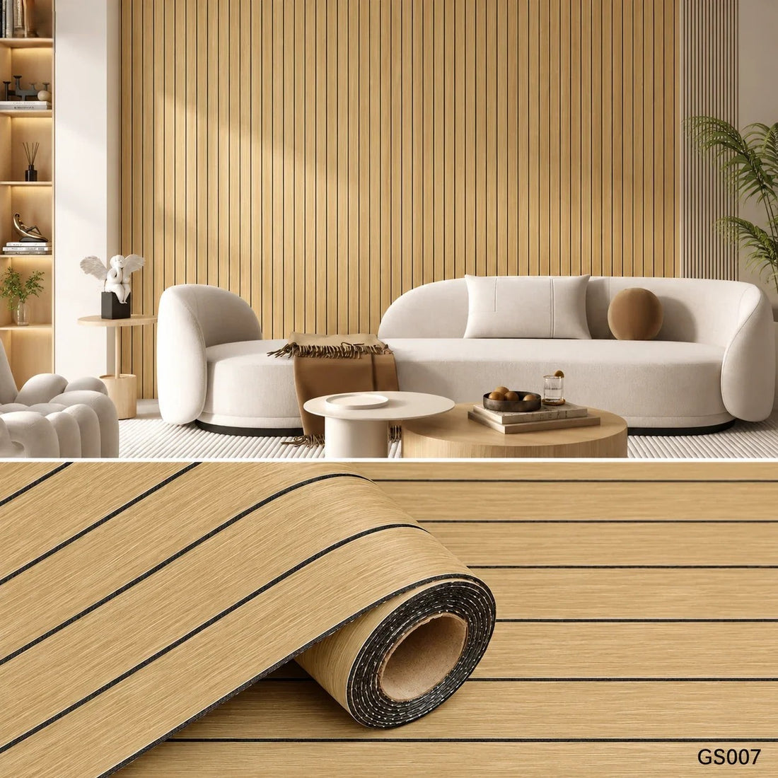 Groovewall Wandpanelen met 3D-effect, houtstructuur en zelfklevend