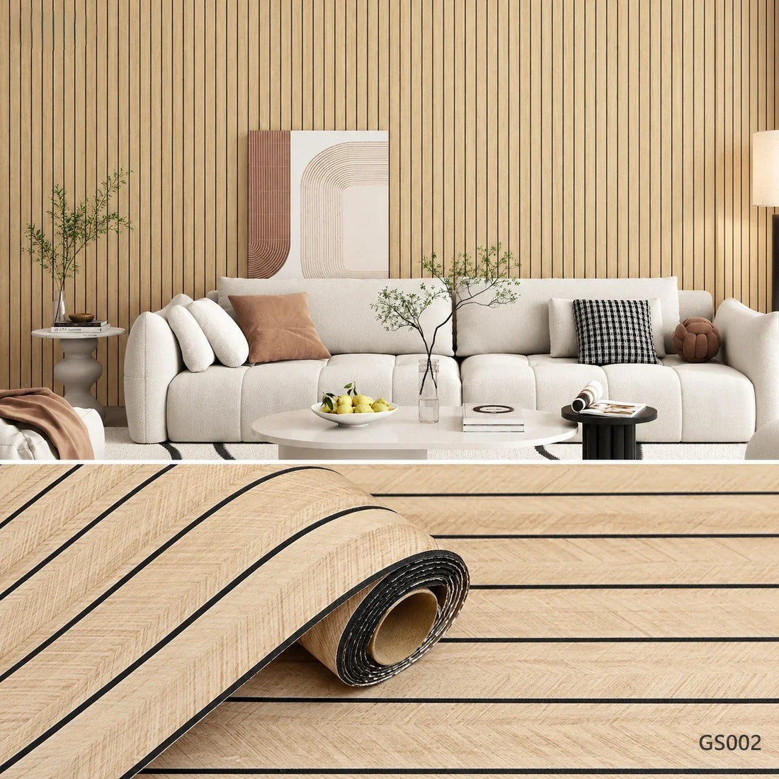 Groovewall Wandpanelen met 3D-effect, houtstructuur en zelfklevend