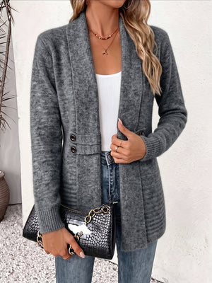 Marieke Elegante Dames Cardigan - Open Voorkant & Ingenaaide Taille