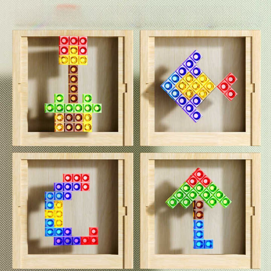 Ecoblock Tetris Board - Houten puzzels voor kinderen en volwassenen - duurzame hersentraining leuk