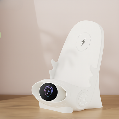 Slimme Mini Stoel Telefoonhouder Pro met Draadloos Opladen & Bluetooth Entertainment