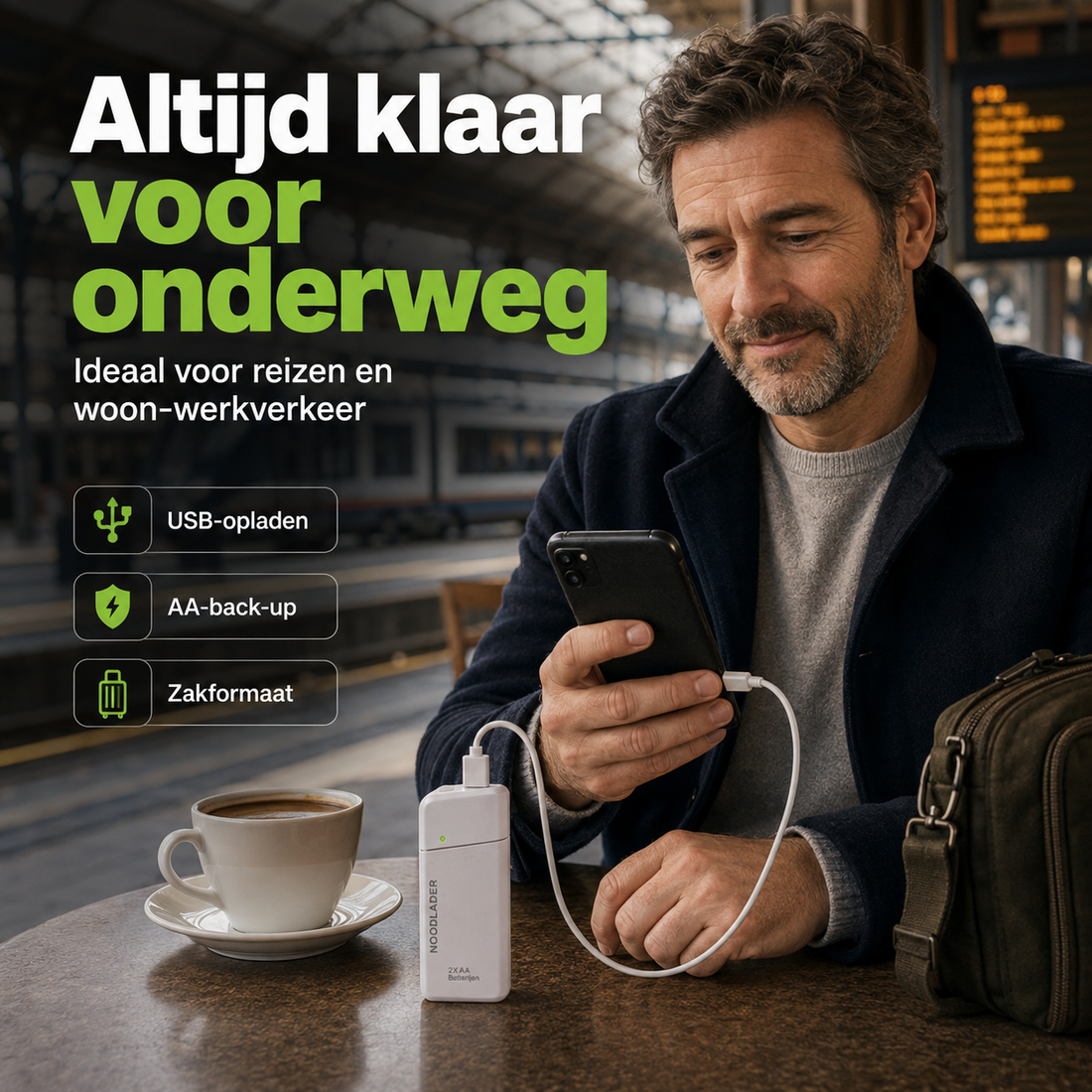 Emergo Nood-powerbank met oplader