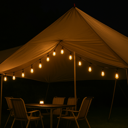 CampGlow VintageLights – Solar LED Lichterkette Outdoor waterdicht