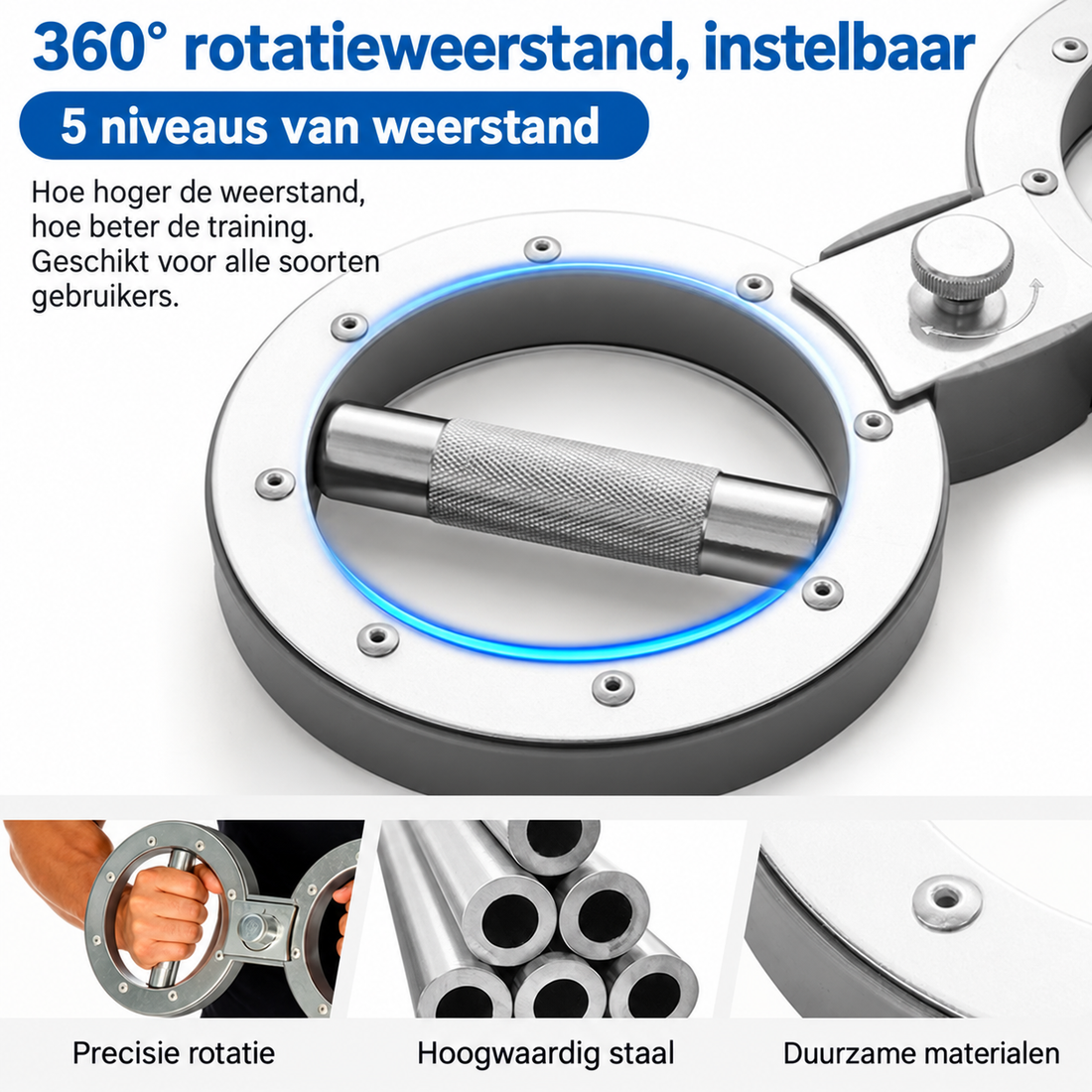 Ironarm Roestvrijstalen Armtrainer voor Snelheid en Kracht – niet-elektrisch fitness- en trainingsapparaat