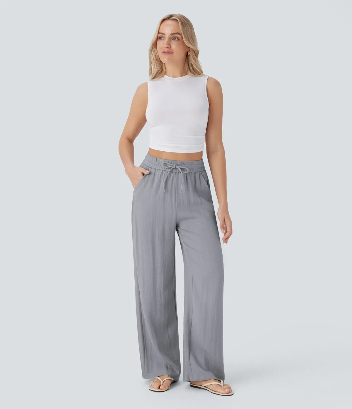 Comfortabele & Luchtige Linnen Broek met Elegante Pijpen